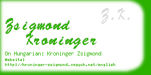 zsigmond kroninger business card